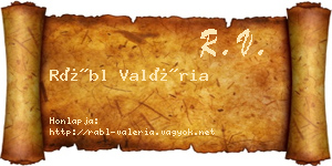 Rábl Valéria névjegykártya
