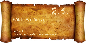 Rábl Valéria névjegykártya